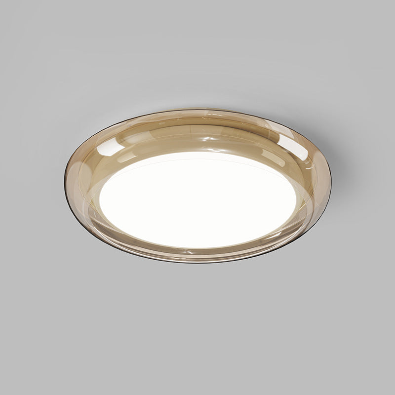 Luz de techo LED empotrada de acrílico transparente redonda nórdica contemporánea para dormitorio 