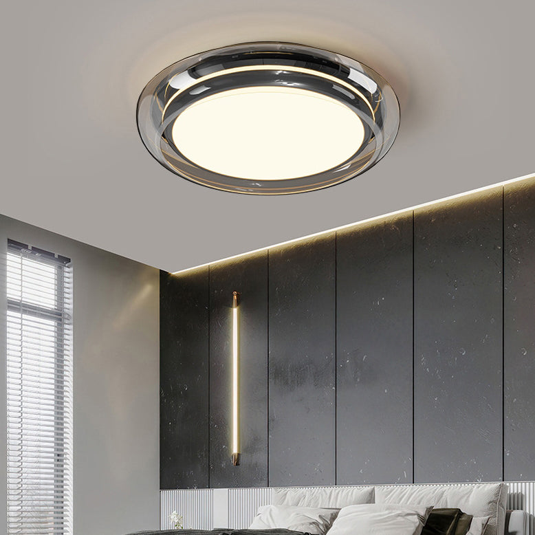 Luz de techo LED empotrada de acrílico transparente redonda nórdica contemporánea para dormitorio 