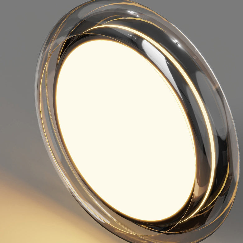 Luz de techo LED empotrada de acrílico transparente redonda nórdica contemporánea para dormitorio 
