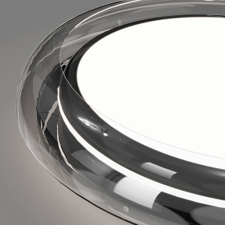 Luz de techo LED empotrada de acrílico transparente redonda nórdica contemporánea para dormitorio 