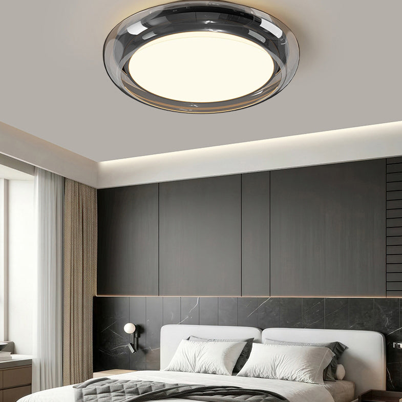 Luz de techo LED empotrada de acrílico transparente redonda nórdica contemporánea para dormitorio 