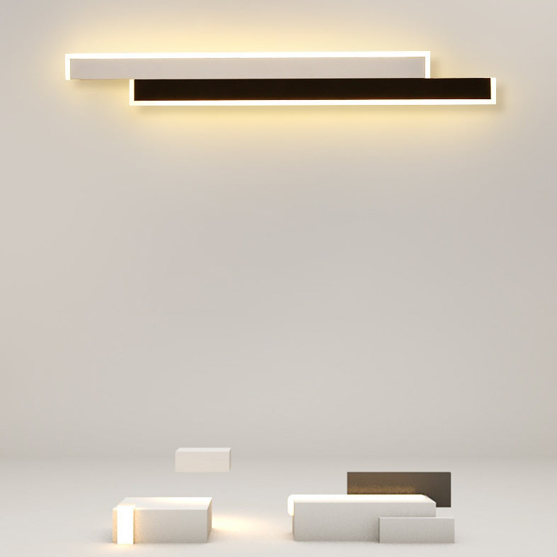 Moderne minimalistische Spleißung langer Streifen Eisen Acryl LED Wandleuchte für Wohnzimmer 