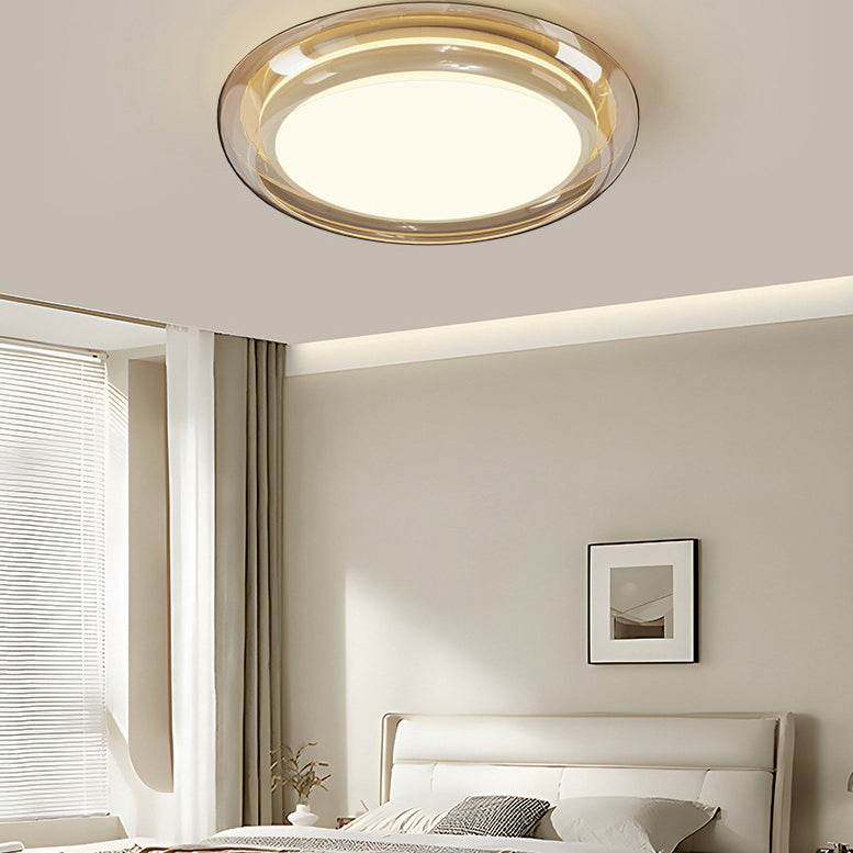 Luz de techo LED empotrada de acrílico transparente redonda nórdica contemporánea para dormitorio 