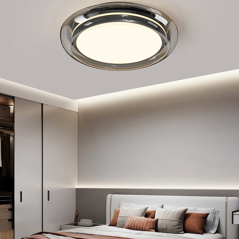 Luz de techo LED empotrada de acrílico transparente redonda nórdica contemporánea para dormitorio 