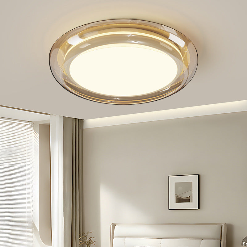 Luz de techo LED empotrada de acrílico transparente redonda nórdica contemporánea para dormitorio 