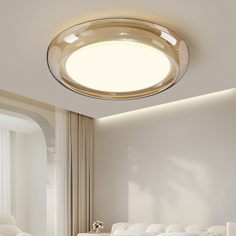 Luz de techo LED empotrada de acrílico transparente redonda nórdica contemporánea para dormitorio 