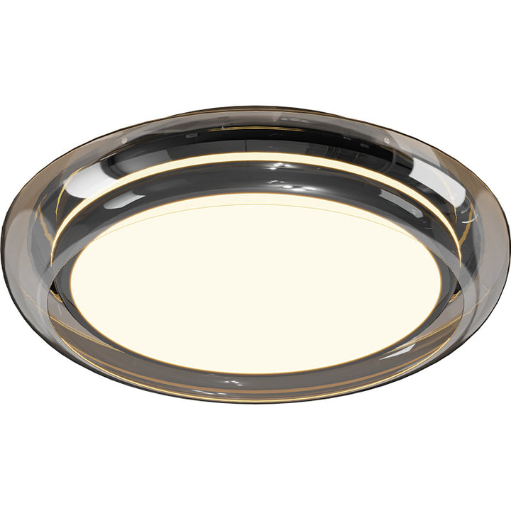 Contemporary Nordic Round Transparent Hardware Acrylic LED Flush Mount Ceiling Light For Bedroom