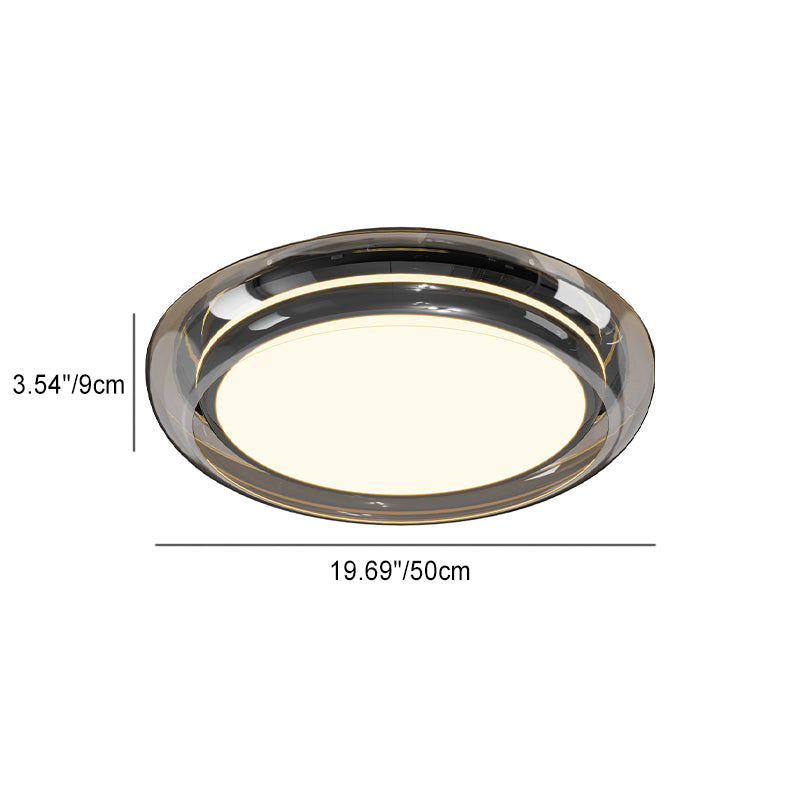 Luz de techo LED empotrada de acrílico transparente redonda nórdica contemporánea para dormitorio 