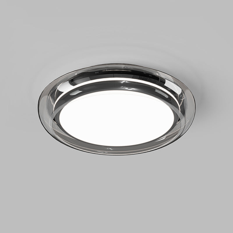 Luz de techo LED empotrada de acrílico transparente redonda nórdica contemporánea para dormitorio 