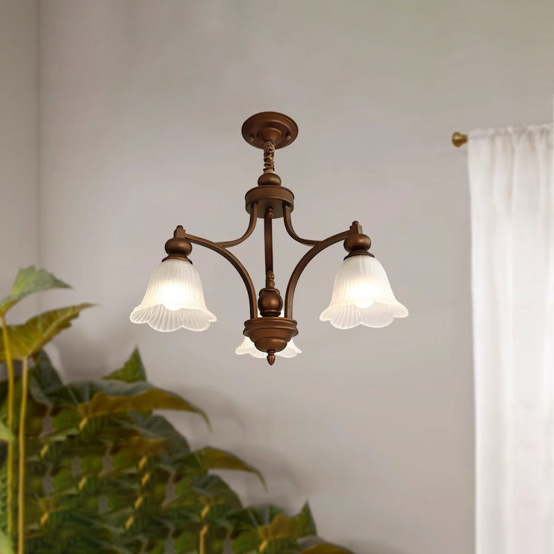 Traditionelle französische Blumen Glas Eisen 3/6/8/10 - Licht Kronleuchter für Wohnzimmer 