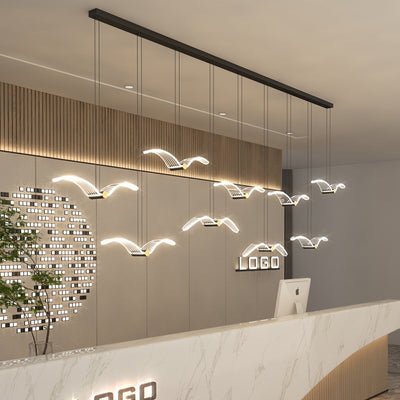 Contemporary Creative Seagull Iron Acrylic LED Pendant Light For Dining Room
