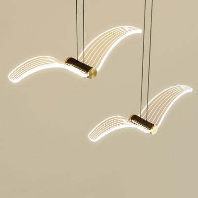 Contemporary Creative Seagull Iron Acrylic LED Pendant Light For Dining Room