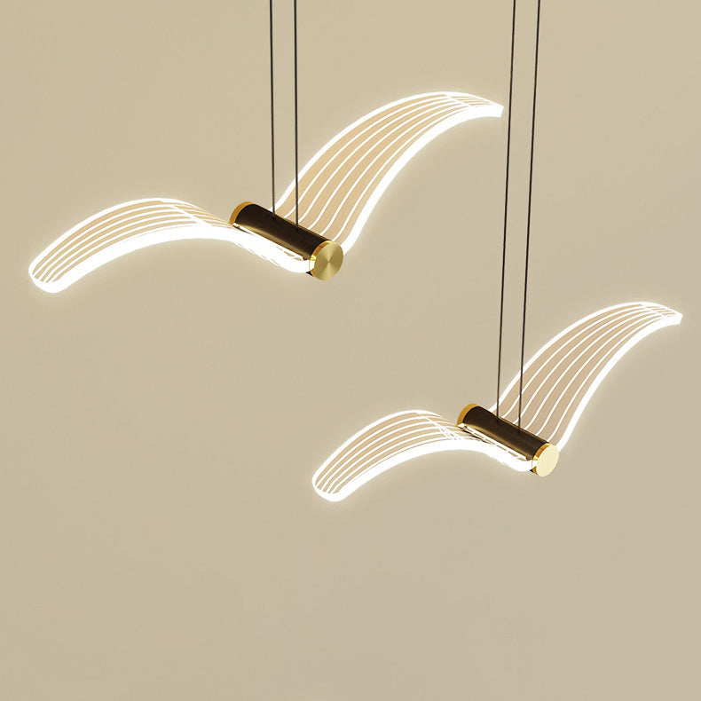 Contemporary Creative Seagull Iron Acrylic LED Pendant Light For Dining Room
