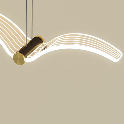 Contemporary Creative Seagull Iron Acrylic LED Pendant Light For Dining Room