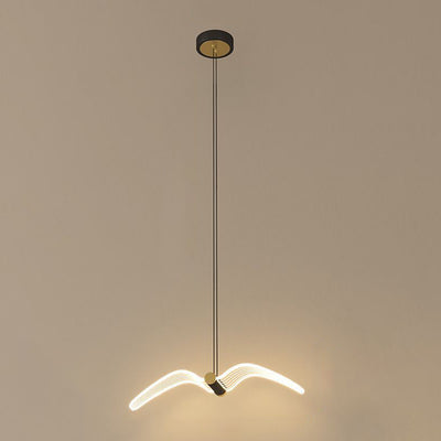 Contemporary Creative Seagull Iron Acrylic LED Pendant Light For Dining Room