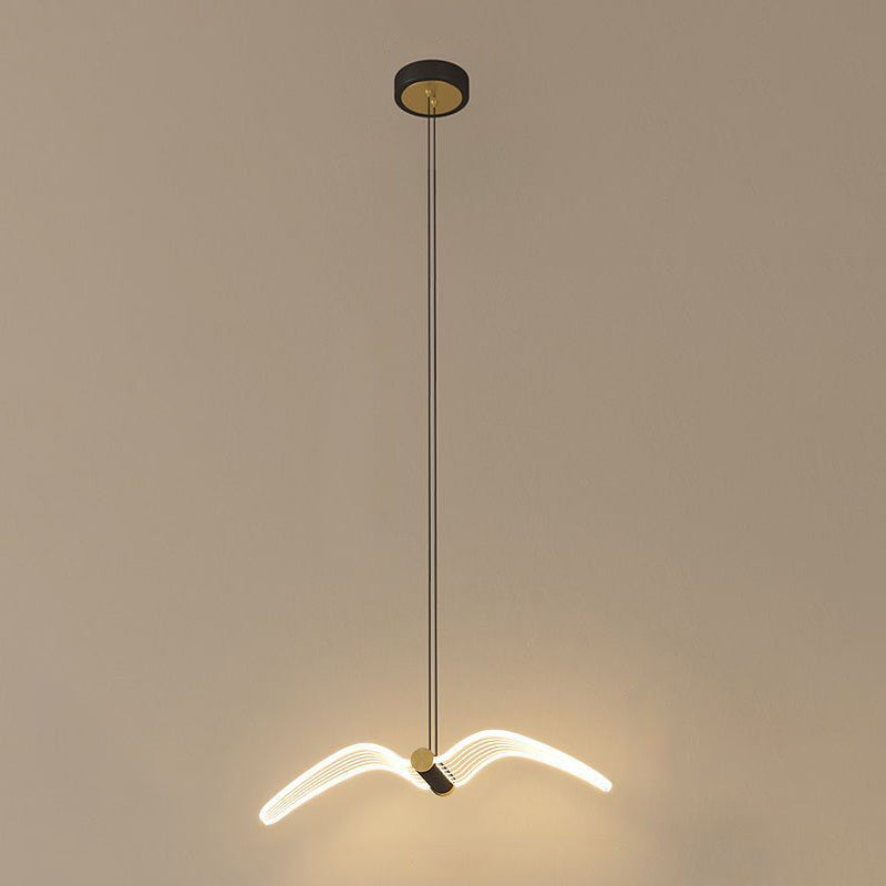 Contemporary Creative Seagull Iron Acrylic LED Pendant Light For Dining Room