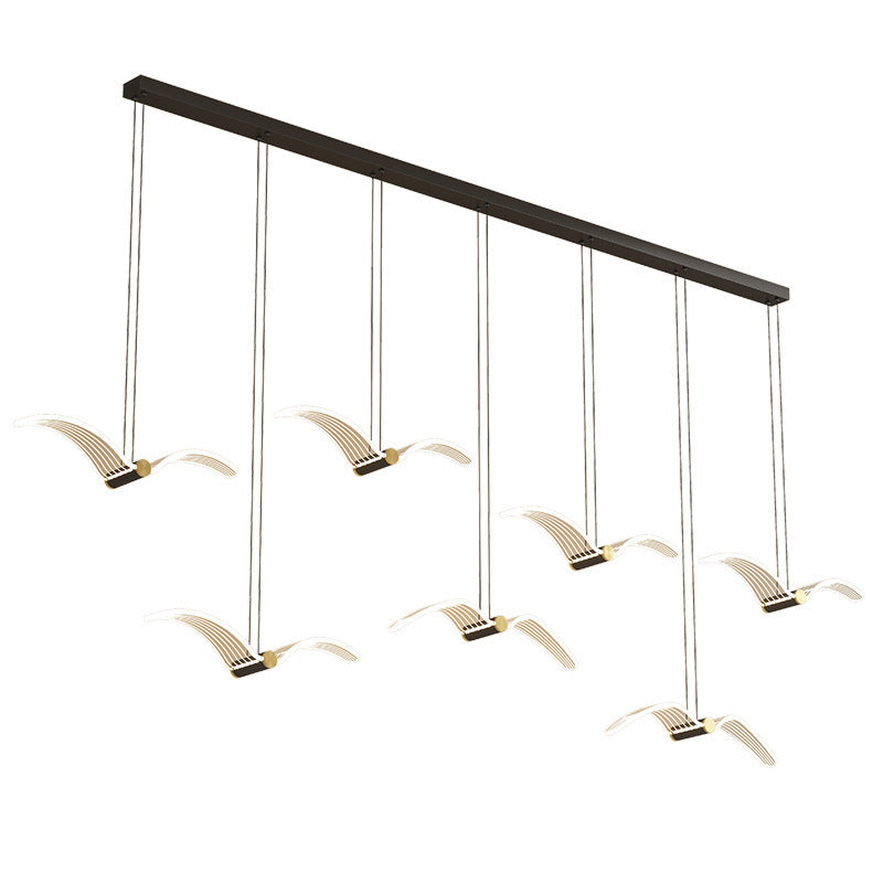 Contemporary Creative Seagull Iron Acrylic LED Pendant Light For Dining Room