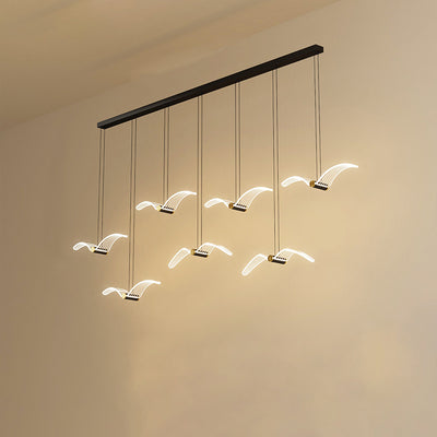 Contemporary Creative Seagull Iron Acrylic LED Pendant Light For Dining Room
