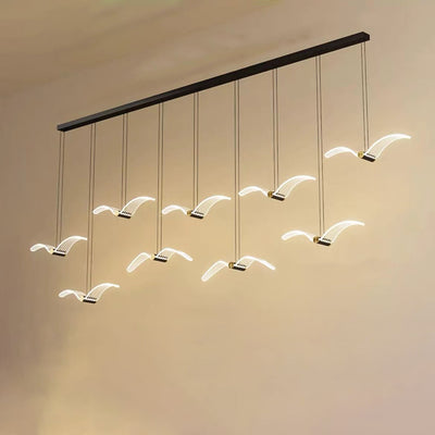 Contemporary Creative Seagull Iron Acrylic LED Pendant Light For Dining Room