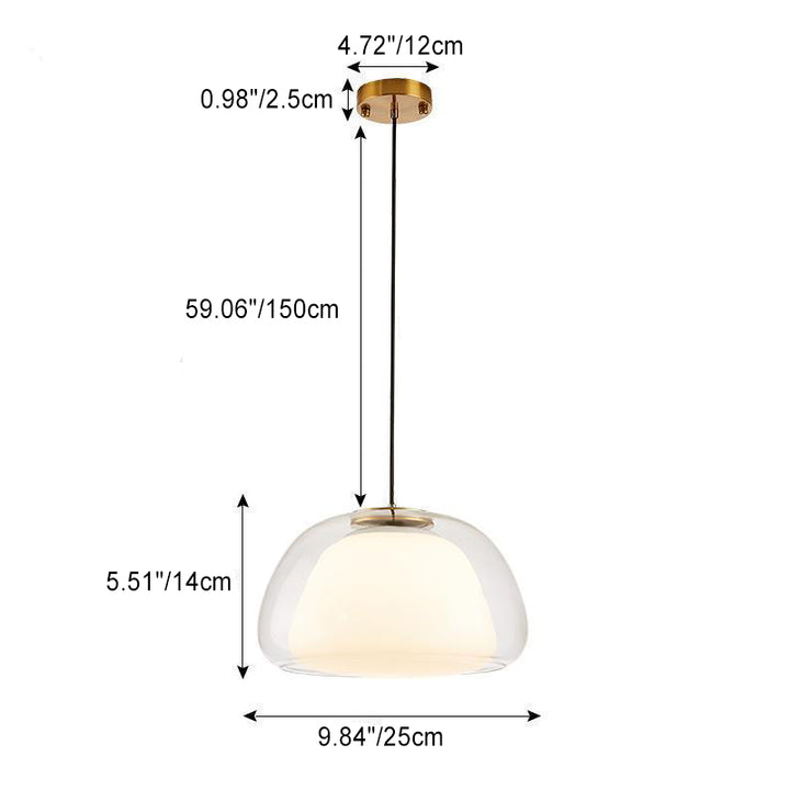 Contemporary Nordic Transparent Lampshade Glass Iron 1 - Light Pendant Light For Dining Room