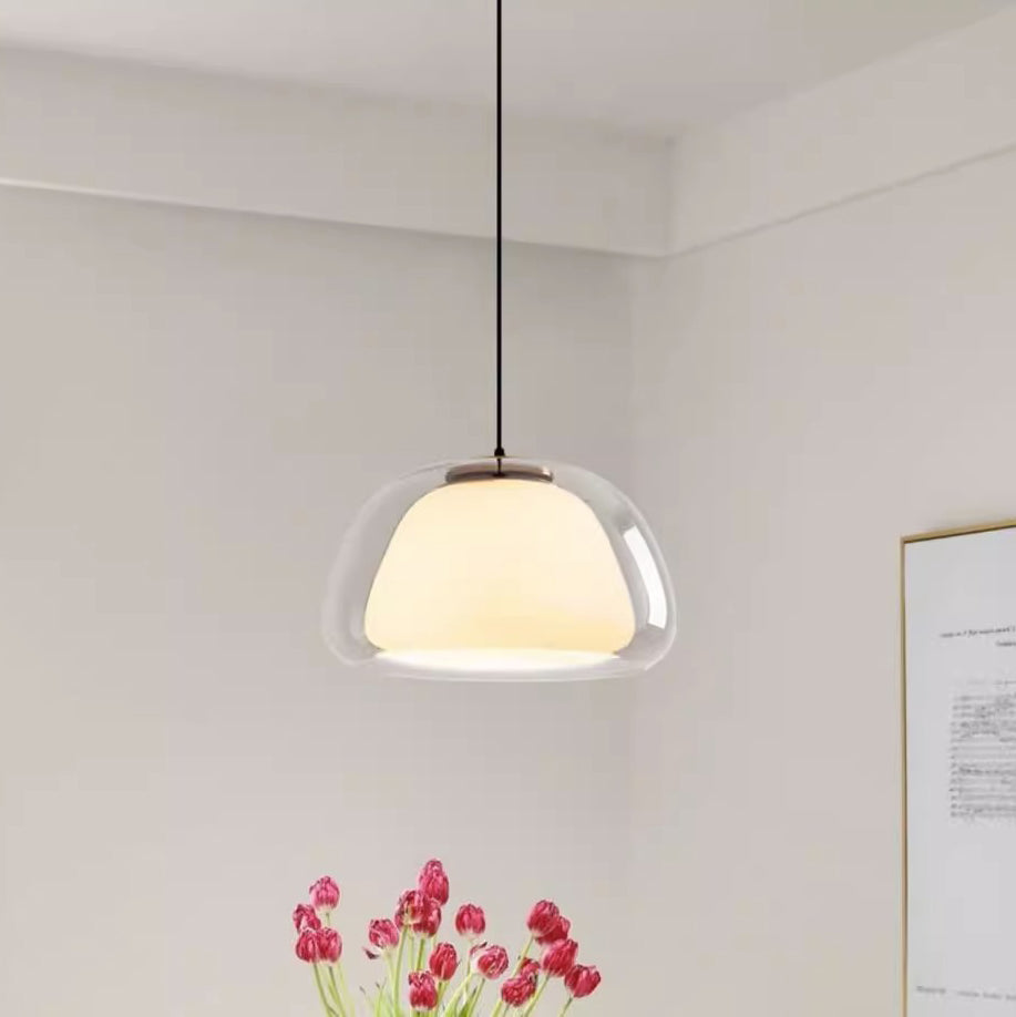 Contemporary Nordic Transparent Lampshade Glass Iron 1 - Light Pendant Light For Dining Room