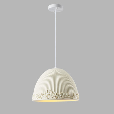 Contemporary Scandinavian Bowl Shape Semicircle Glass Resin 1 - Light Pendant Light For Dining Room