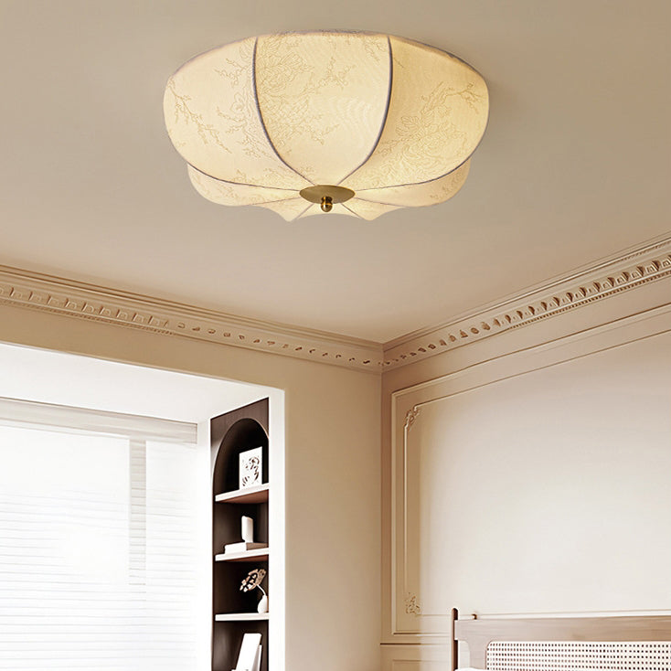 Moderne Retro-Muster Stoff Eisen 3 - Licht Deckenleuchte für Schlafzimmer 