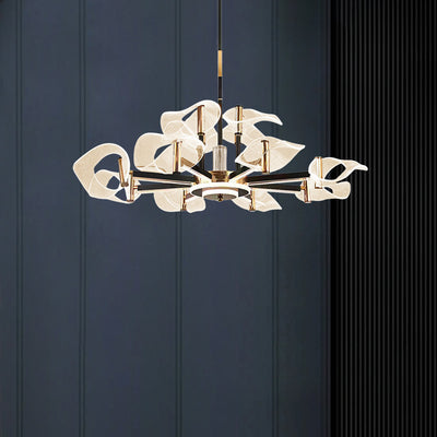 Contemporary Scandinavian Acrylic Iron LED Chandeliers For Living Room