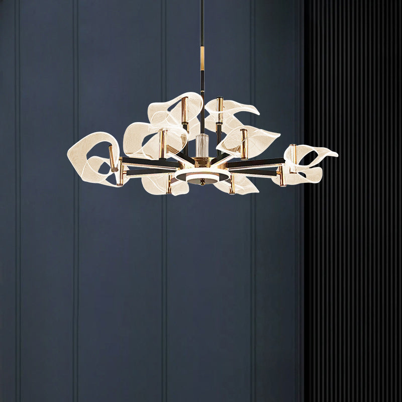 Contemporary Scandinavian Acrylic Iron LED Chandeliers For Living Room