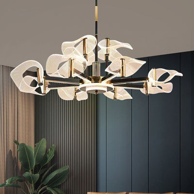 Contemporary Scandinavian Acrylic Iron LED Chandeliers For Living Room