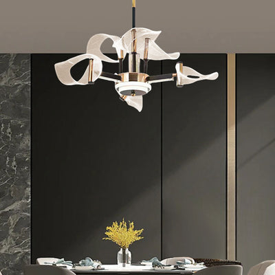 Contemporary Scandinavian Acrylic Iron LED Chandeliers For Living Room