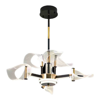 Contemporary Scandinavian Acrylic Iron LED Chandeliers For Living Room