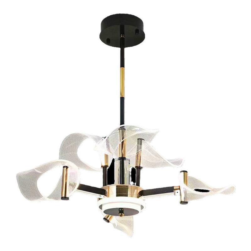 Contemporary Scandinavian Acrylic Iron LED Chandeliers For Living Room