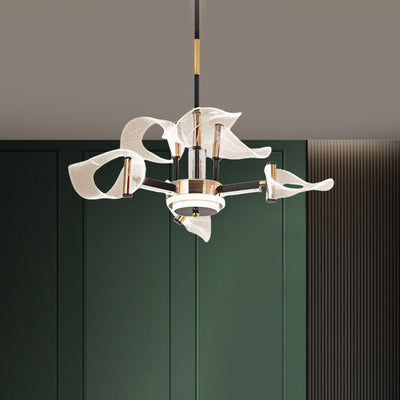 Contemporary Scandinavian Acrylic Iron LED Chandeliers For Living Room