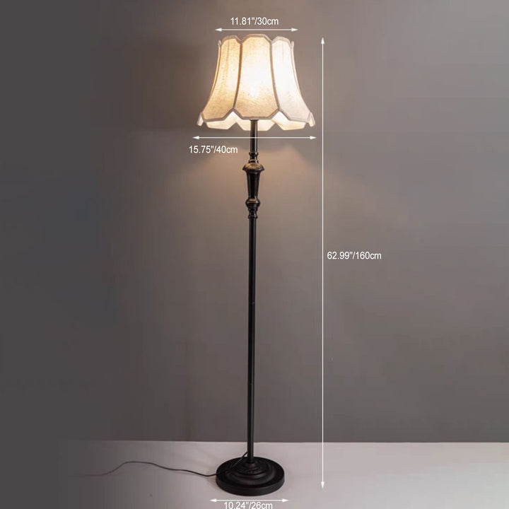 Tissu de Parapluie Nordique Contemporain Fer 1 - Lampe de Sol à Pied Pour Salon 