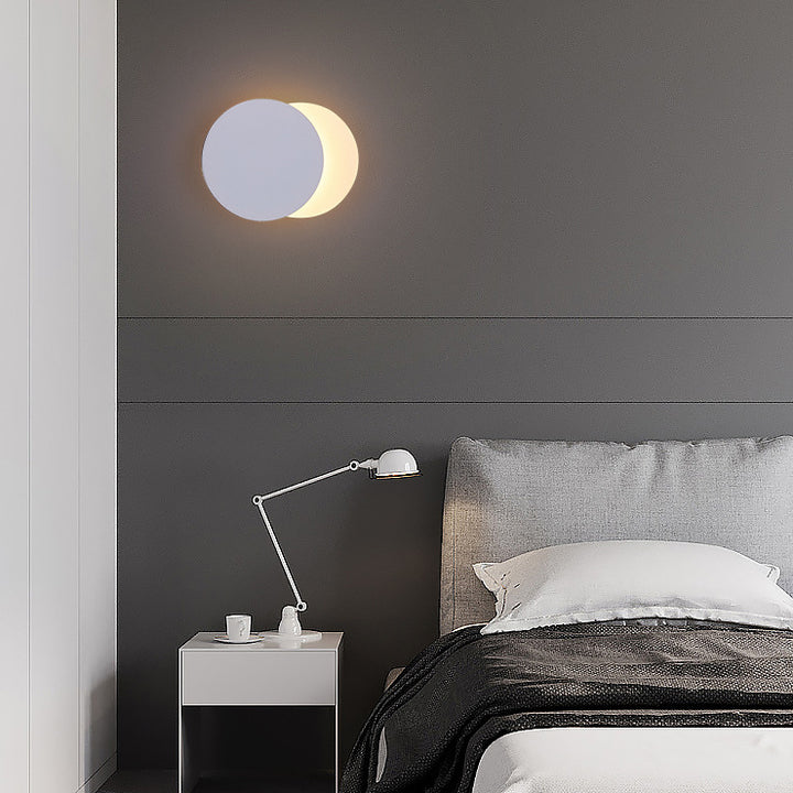 Applique murale LED en fer et acrylique extensible à épissure ronde minimaliste moderne pour chambre 