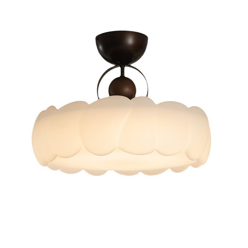 Dôme de Nuage Rétro Contemporain en Fer et Acrylique LED Plafonnier Semi-Encastré pour Chambre 