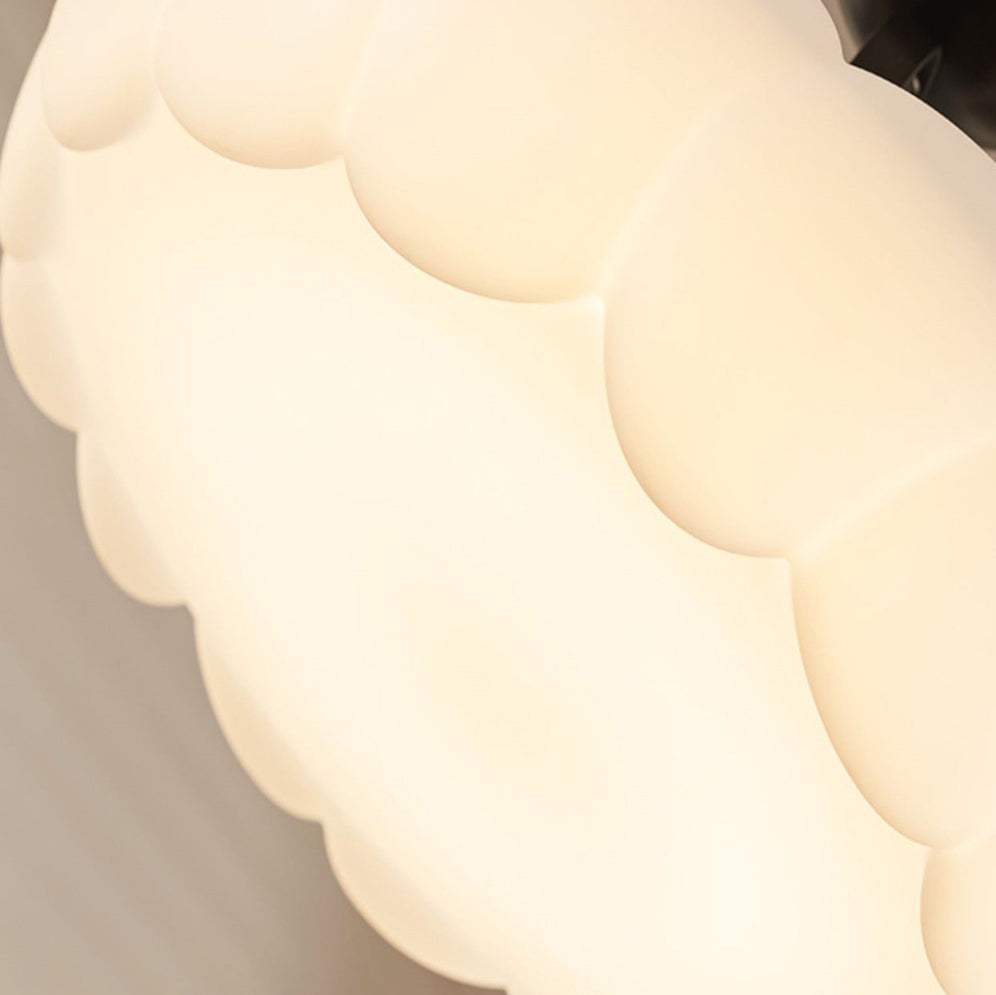 Dôme de Nuage Rétro Contemporain en Fer et Acrylique LED Plafonnier Semi-Encastré pour Chambre 