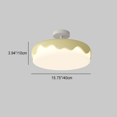 Zeitgenössische nordische Kuppelform Kuchen Harz Acryl LED Deckenleuchte für das Schlafzimmer 