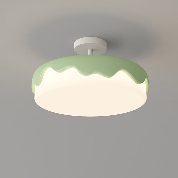 Zeitgenössische nordische Kuppelform Kuchen Harz Acryl LED Deckenleuchte für das Schlafzimmer 
