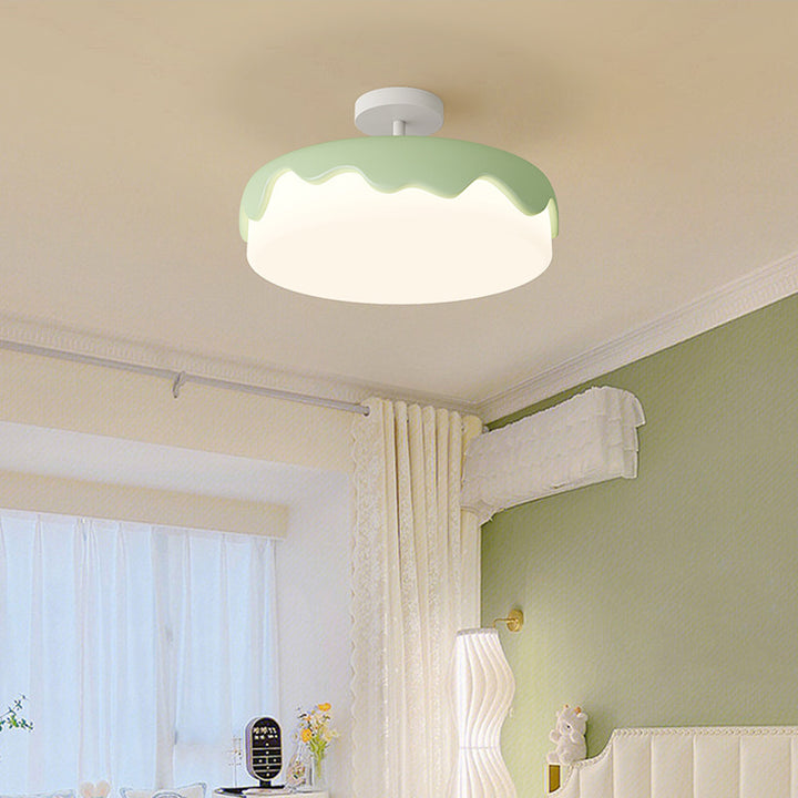 Zeitgenössische nordische Kuppelform Kuchen Harz Acryl LED Deckenleuchte für das Schlafzimmer 