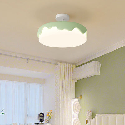 Zeitgenössische nordische Kuppelform Kuchen Harz Acryl LED Deckenleuchte für das Schlafzimmer 
