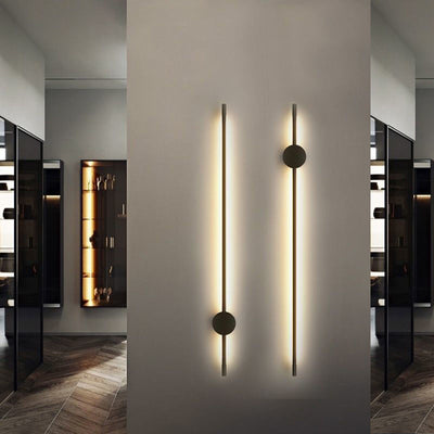 Moderne Art Deco Langstab Eisen Aluminium Silikon LED Wandleuchte für Wohnzimmer 