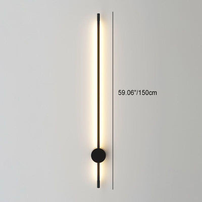 Moderne Art Deco Langstab Eisen Aluminium Silikon LED Wandleuchte für Wohnzimmer 