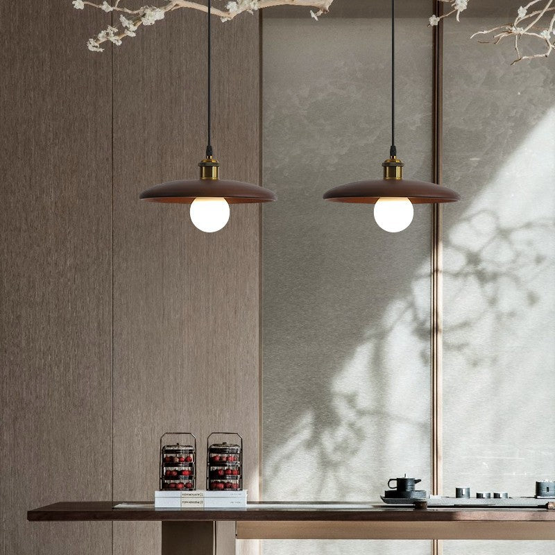 Traditioneller chinesischer Regenschirm Aluminium Massivholz 1 - Licht Pendelleuchte für Esszimmer 