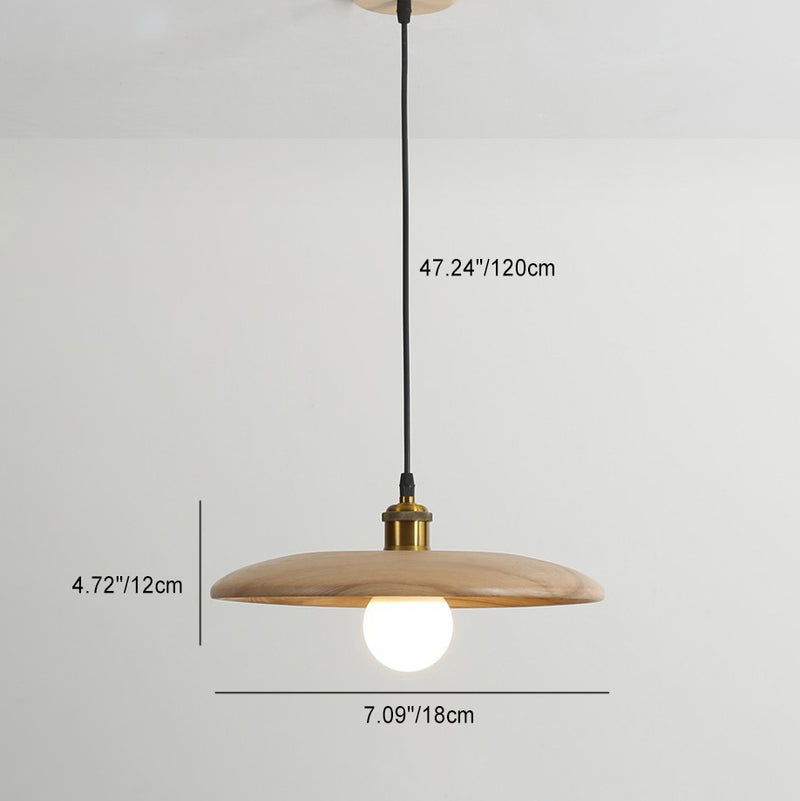 Traditioneller chinesischer Regenschirm Aluminium Massivholz 1 - Licht Pendelleuchte für Esszimmer 