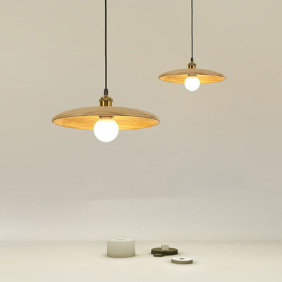 Traditioneller chinesischer Regenschirm Aluminium Massivholz 1 - Licht Pendelleuchte für Esszimmer 