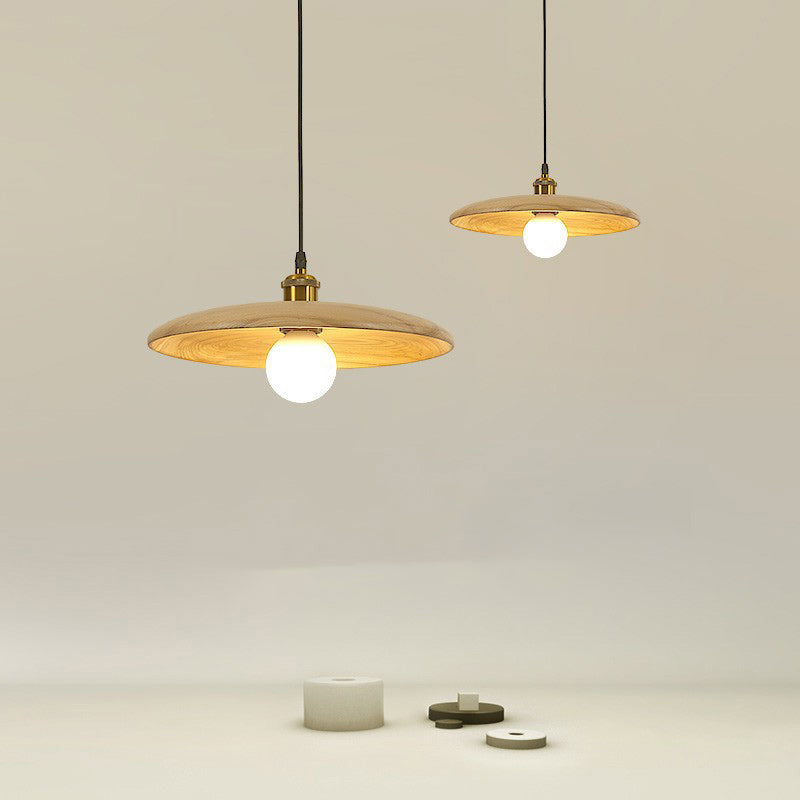Traditioneller chinesischer Regenschirm Aluminium Massivholz 1 - Licht Pendelleuchte für Esszimmer 