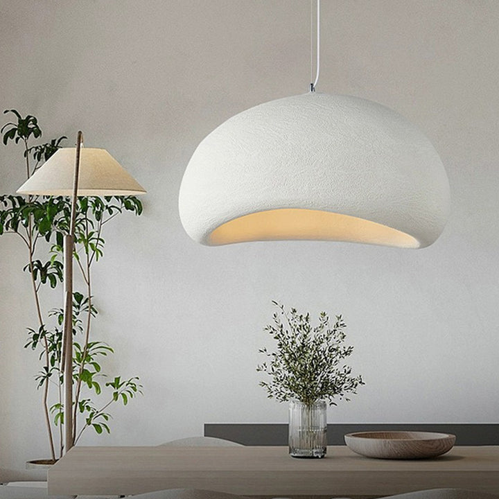 Contemporary Scandinavian Semicircle Polystyrene 1 - Light Pendant Light For Dining Room