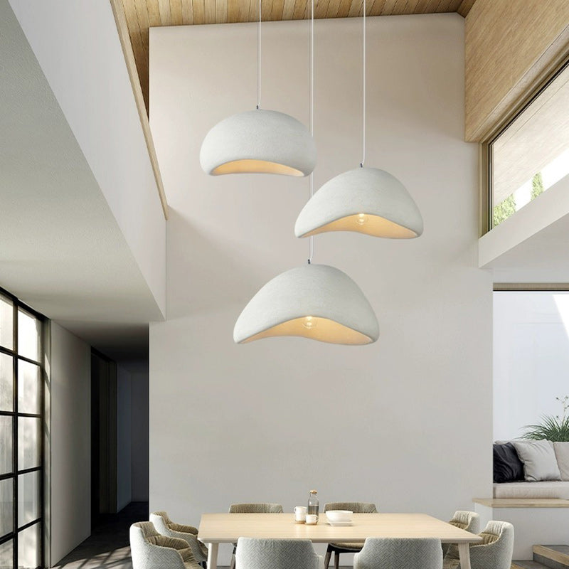 Contemporary Scandinavian Semicircle Polystyrene 1 - Light Pendant Light For Dining Room